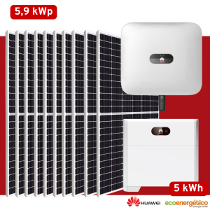 Sistema Híbrido Huawei 5kW (5,85kWp) Instalado y Certificado